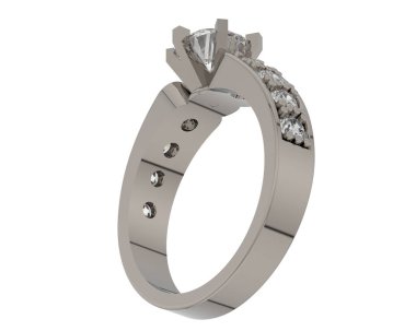 Nişan yüzüğü beyaz arkaplanda izole edildi