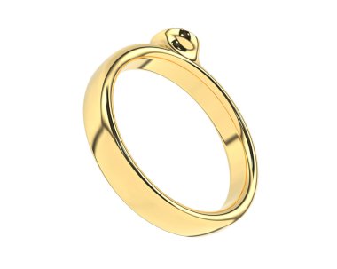 Nişan yüzüğü beyaz arkaplanda izole edildi