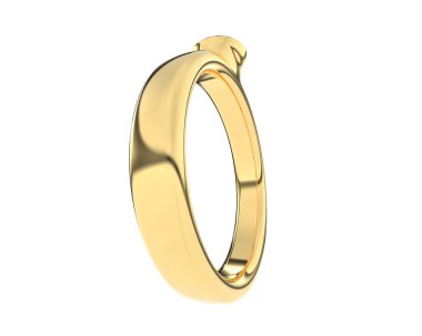 Nişan yüzüğü beyaz arkaplanda izole edildi