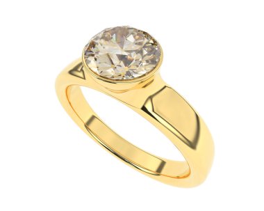 Nişan yüzüğü beyaz arkaplanda izole edildi