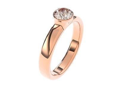 Nişan yüzüğü beyaz arkaplanda izole edildi