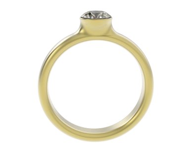 Nişan yüzüğü beyaz arkaplanda izole edildi