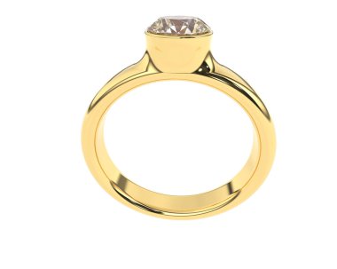 Nişan yüzüğü beyaz arkaplanda izole edildi