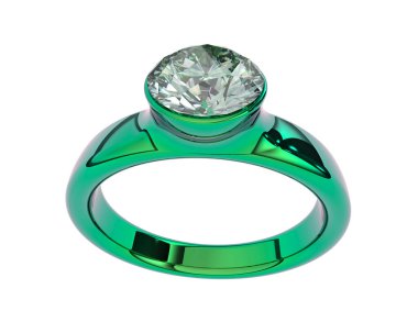 Nişan yüzüğü beyaz arkaplanda izole edildi