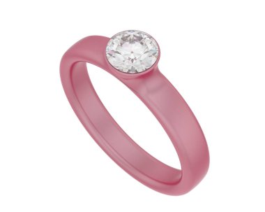 Nişan yüzüğü beyaz arkaplanda izole edildi