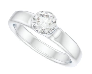 Nişan yüzüğü beyaz arkaplanda izole edildi