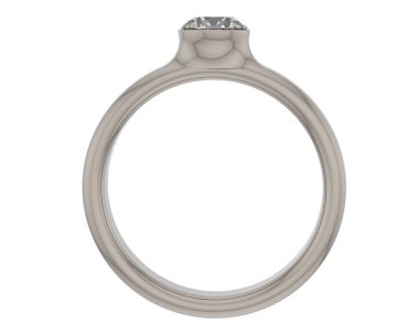 Nişan yüzüğü beyaz arkaplanda izole edildi