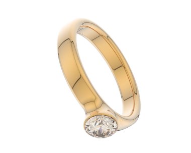 Nişan yüzüğü beyaz arkaplanda izole edildi