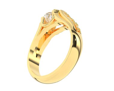 Nişan yüzüğü beyaz arkaplanda izole edildi