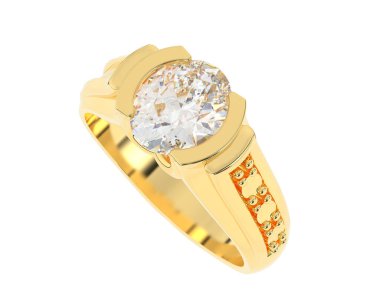 Nişan yüzüğü beyaz arkaplanda izole edildi