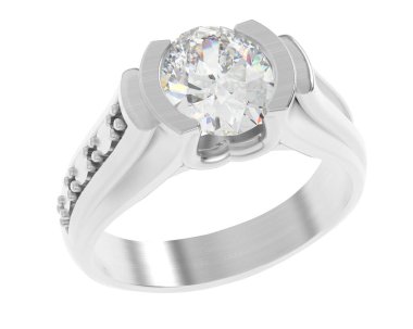 Nişan yüzüğü beyaz arkaplanda izole edildi