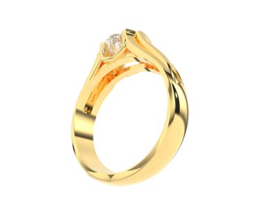 Nişan yüzüğü beyaz arkaplanda izole edildi