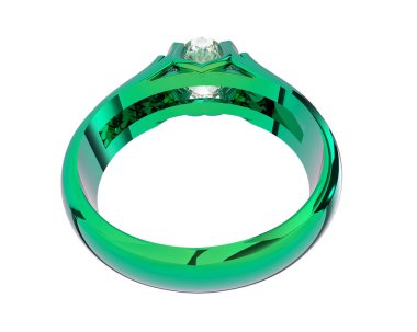 Nişan yüzüğü beyaz arkaplanda izole edildi