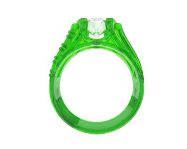 Nişan yüzüğü beyaz arkaplanda izole edildi