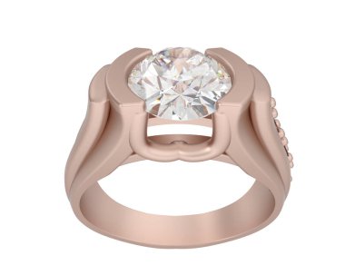 Nişan yüzüğü beyaz arkaplanda izole edildi