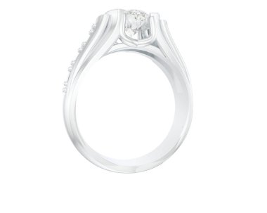 Nişan yüzüğü beyaz arkaplanda izole edildi