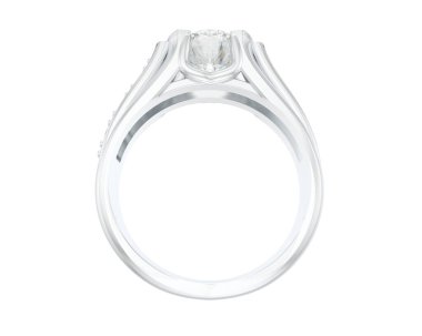 Nişan yüzüğü beyaz arkaplanda izole edildi