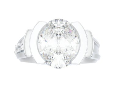 Nişan yüzüğü beyaz arkaplanda izole edildi