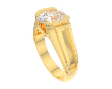 Nişan yüzüğü beyaz arkaplanda izole edildi