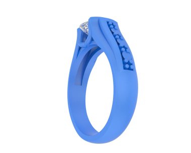 Nişan yüzüğü beyaz arkaplanda izole edildi