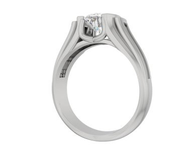 Nişan yüzüğü beyaz arkaplanda izole edildi