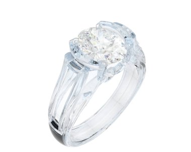 Nişan yüzüğü beyaz arkaplanda izole edildi