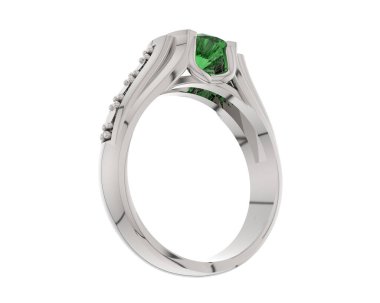 Nişan yüzüğü beyaz arkaplanda izole edildi