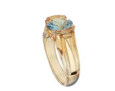 Nişan yüzüğü beyaz arkaplanda izole edildi