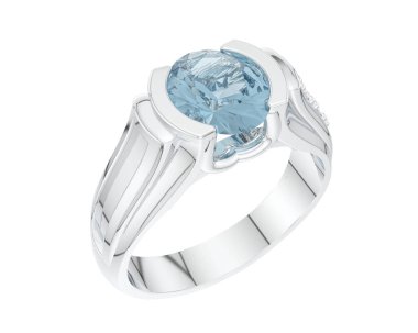 Nişan yüzüğü beyaz arkaplanda izole edildi