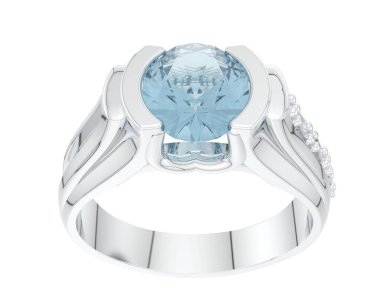 Nişan yüzüğü beyaz arkaplanda izole edildi