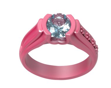 Nişan yüzüğü beyaz arkaplanda izole edildi