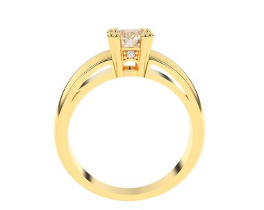 Nişan yüzüğü beyaz arkaplanda izole edildi