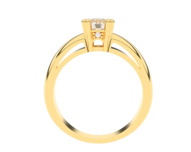 Nişan yüzüğü beyaz arkaplanda izole edildi