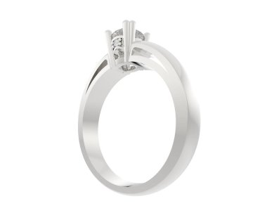 Nişan yüzüğü beyaz arkaplanda izole edildi