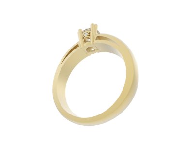 Nişan yüzüğü beyaz arkaplanda izole edildi