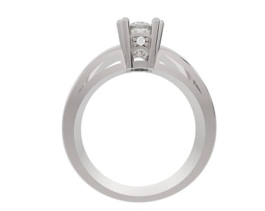 Nişan yüzüğü beyaz arkaplanda izole edildi