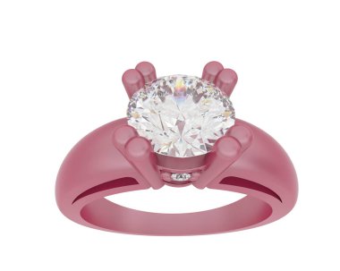 Nişan yüzüğü beyaz arkaplanda izole edildi