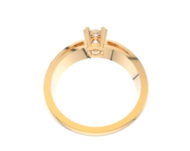 Nişan yüzüğü beyaz arkaplanda izole edildi