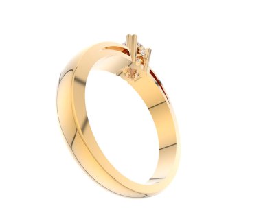 Nişan yüzüğü beyaz arkaplanda izole edildi