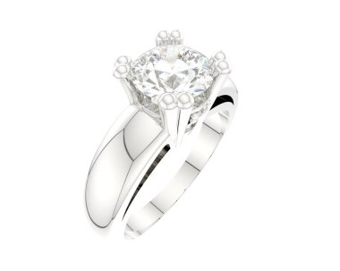 Nişan yüzüğü beyaz arkaplanda izole edildi