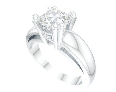 Nişan yüzüğü beyaz arkaplanda izole edildi