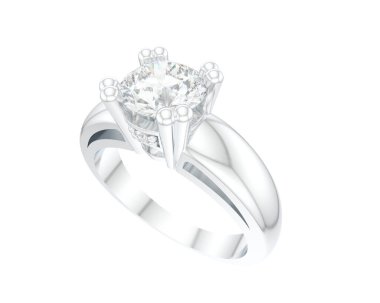 Nişan yüzüğü beyaz arkaplanda izole edildi