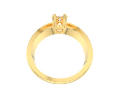 Nişan yüzüğü beyaz arkaplanda izole edildi