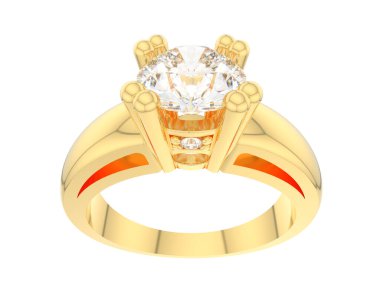 Nişan yüzüğü beyaz arkaplanda izole edildi