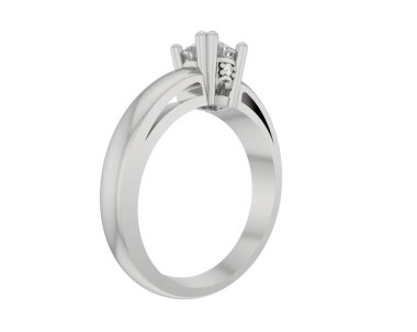 Nişan yüzüğü beyaz arkaplanda izole edildi