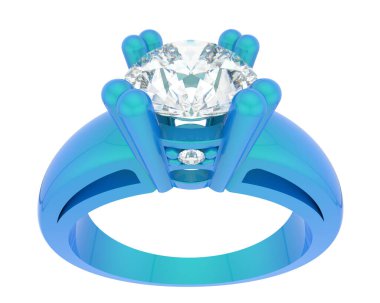 Nişan yüzüğü beyaz arkaplanda izole edildi