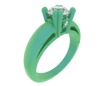 Nişan yüzüğü beyaz arkaplanda izole edildi