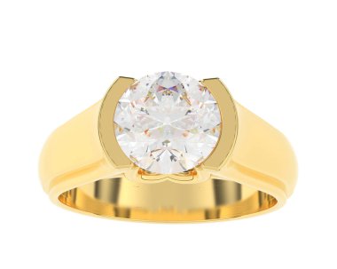 Nişan yüzüğü beyaz arkaplanda izole edildi