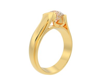 Nişan yüzüğü beyaz arkaplanda izole edildi