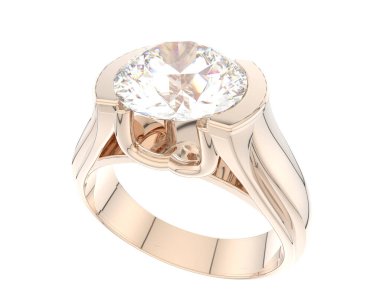 Nişan yüzüğü beyaz arkaplanda izole edildi